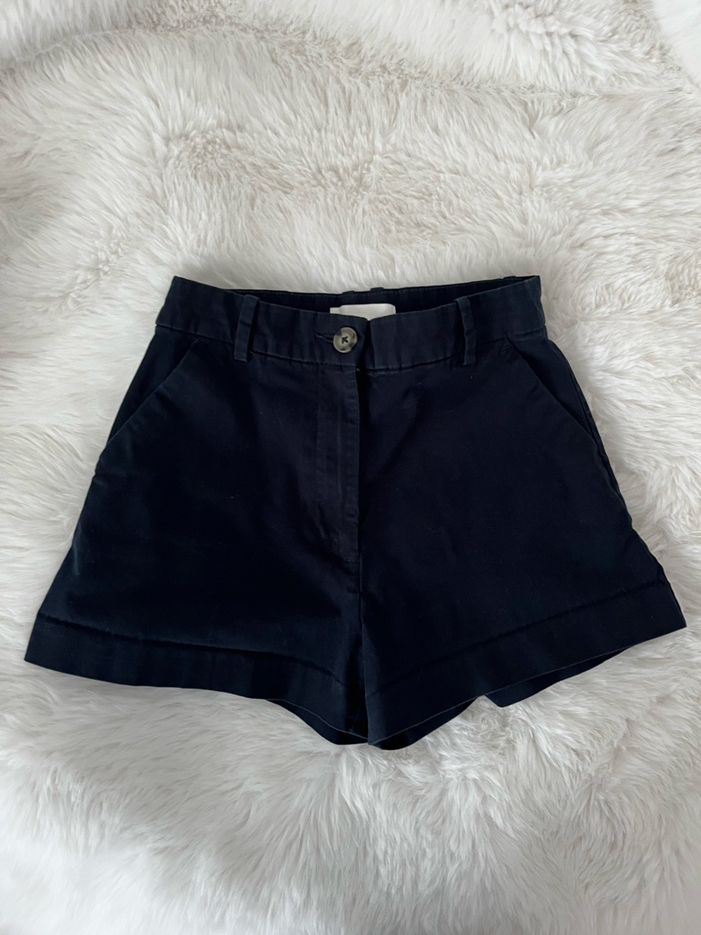 H&M Navy High-Waist Tailored Women's Shorts